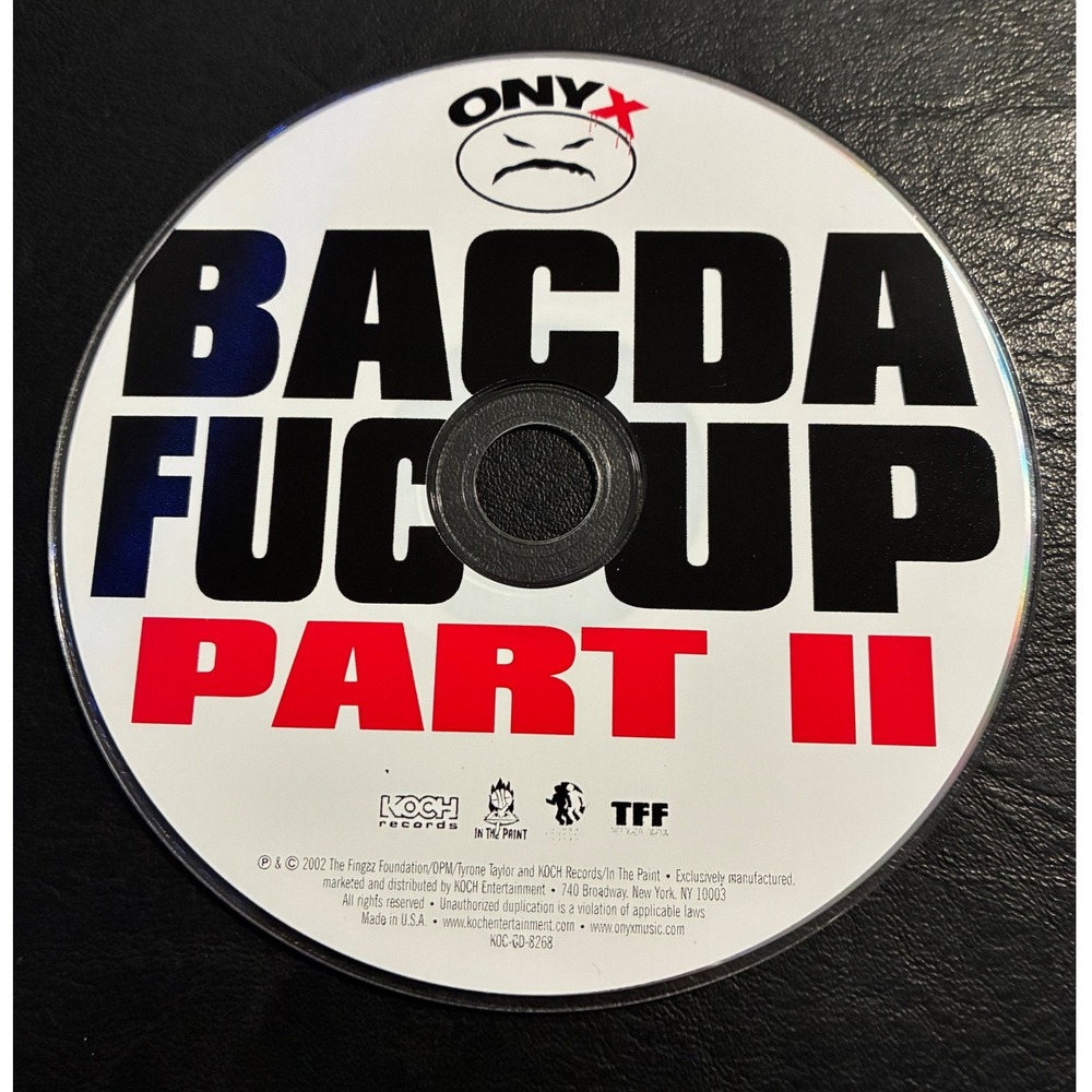 Onyx Bacdafucup Part II CD 2002 Koch Records KOC-CD-8268 Disc Only Hardcore Rap